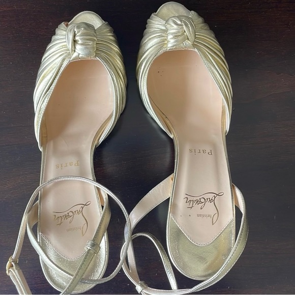 Christian Louboutin Gold Heels - Picture 2 of 9